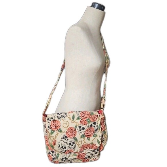 Hemet Fiesta De San Marcos Day Of The Dead Messenger Bag Shoulder Cotton RareEUC - Picture 3 of 9